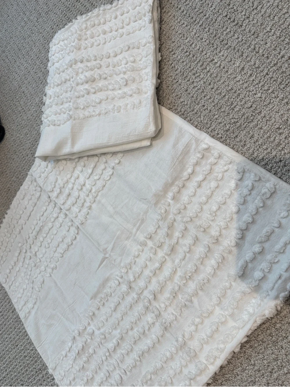 White Textured Euro Shams set of 2